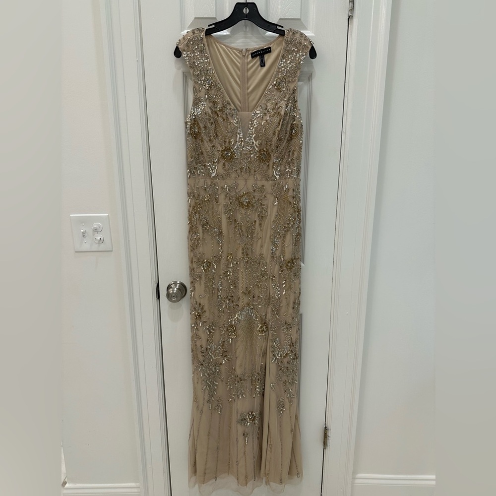 Elegant Gold and Silver Sequin Gown